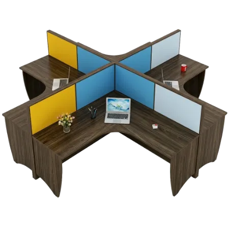 Office workstation cubicle for 4 seating